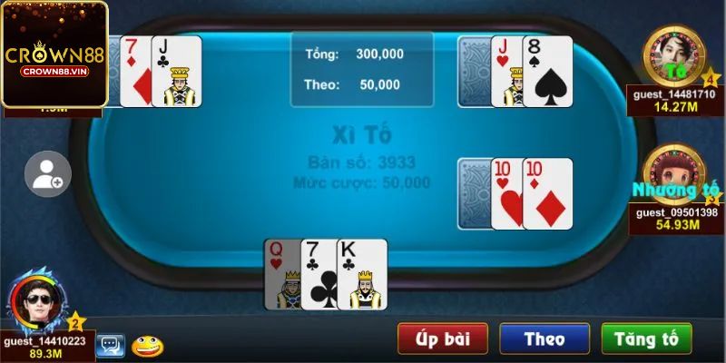 Luật chơi game Xì tố Crown88